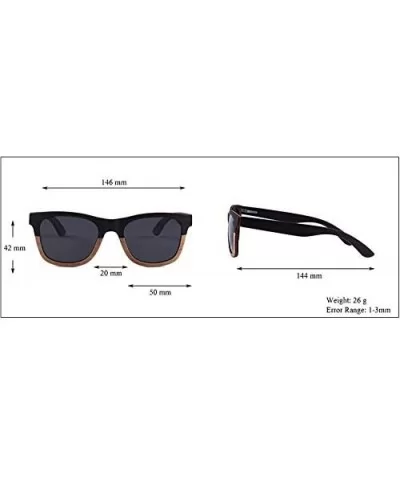 Wood Polarized Sunglasses for Men and Women - Two-Tone - UV Protected - Apaches - C818NMA8AEO $78.07 Wayfarer