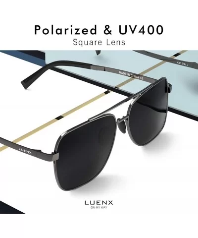 Aviator Sunglasses for Men Polarized - UV 400 Protection with case - 18-grey/Large Size - CI18UWTNXTN $20.61 Sport