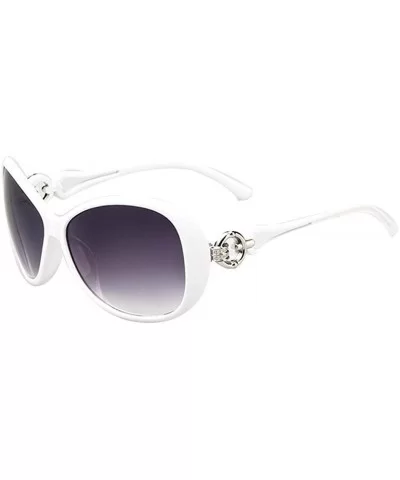 Women Fashion Oval Shape UV400 Framed Sunglasses Sunglasses - White - CO199947GO6 $25.53 Oval