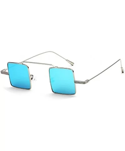 Square Sunglasses Esthetic Idea Designed For Men Lens 36 mm - Silver/Blue - C112LG0GHX3 $28.13 Rectangular
