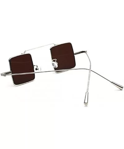 Square Sunglasses Esthetic Idea Designed For Men Lens 36 mm - Silver/Blue - C112LG0GHX3 $28.13 Rectangular