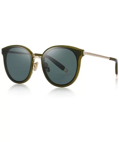 DESIGN Women Classic Fashion Cat Eye Sunglasses 100% UV Protection C01 Black - C04 Green - C918XE92MTN $21.35 Cat Eye