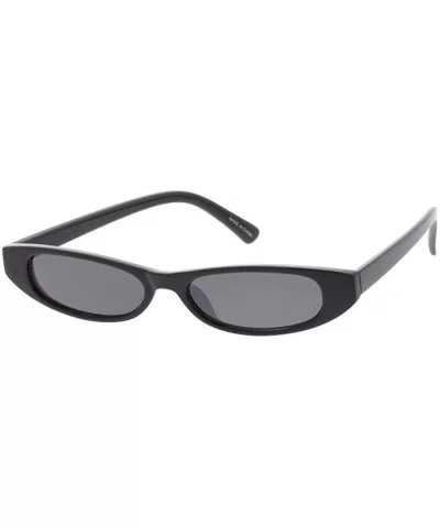 Small Tiny Oval Sleek Fashion Sunglasses - Black - CV18UES4Y6C $14.86 Oval