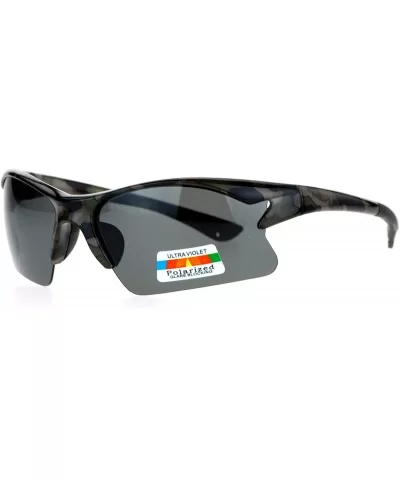 Mens Hunters Half Rim Camouflage Print Camo Sunglasses - Army Camo - C1125L3UE3Z $17.09 Sport