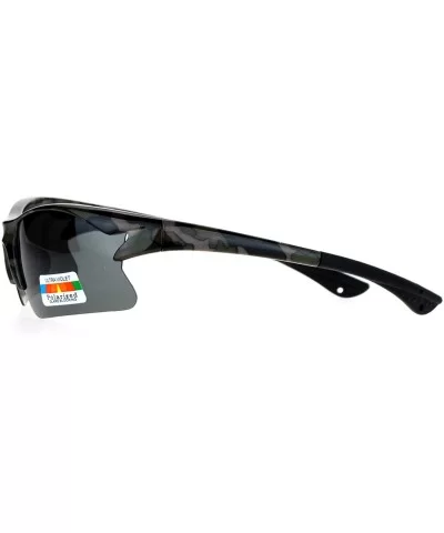 Mens Hunters Half Rim Camouflage Print Camo Sunglasses - Army Camo - C1125L3UE3Z $17.09 Sport