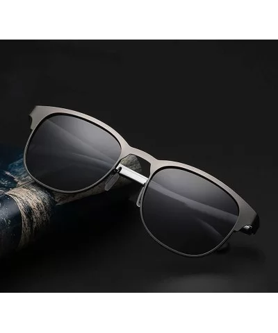 Retro Polarized Sunglasses Driver Driving Light Sunglasses - Gray Color - C018I8DTCA3 $43.42 Oval