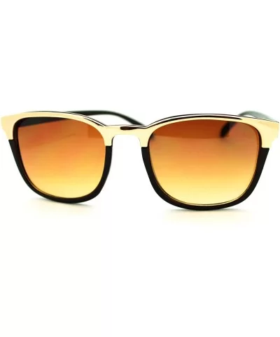 Metallic Top Thin Square Sunglasses Women's Stylish Eyewear - Brown - C211HUWZP7B $13.58 Square