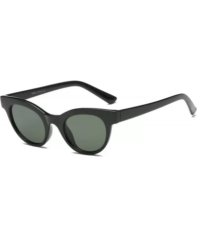 Women Round Cat Eye Sunglasses - Black - CJ18WU8Y580 $30.71 Goggle