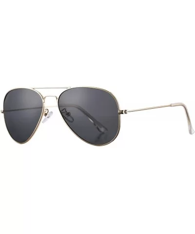 Classic Polarized Aviator Sunglasses for Men Women - 100% UV Protection - A1 Gold Frame/Black Lens - C918KRO8XDC $13.53 Aviator