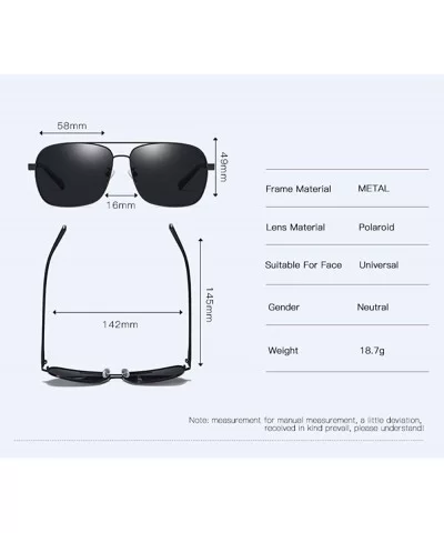 Polarized Sunglasses anti-glare polarized square driving Sunglasses - E - C818QQ2DITU $55.73 Aviator