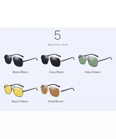 Polarized Sunglasses anti-glare polarized square driving Sunglasses - E - C818QQ2DITU $55.73 Aviator