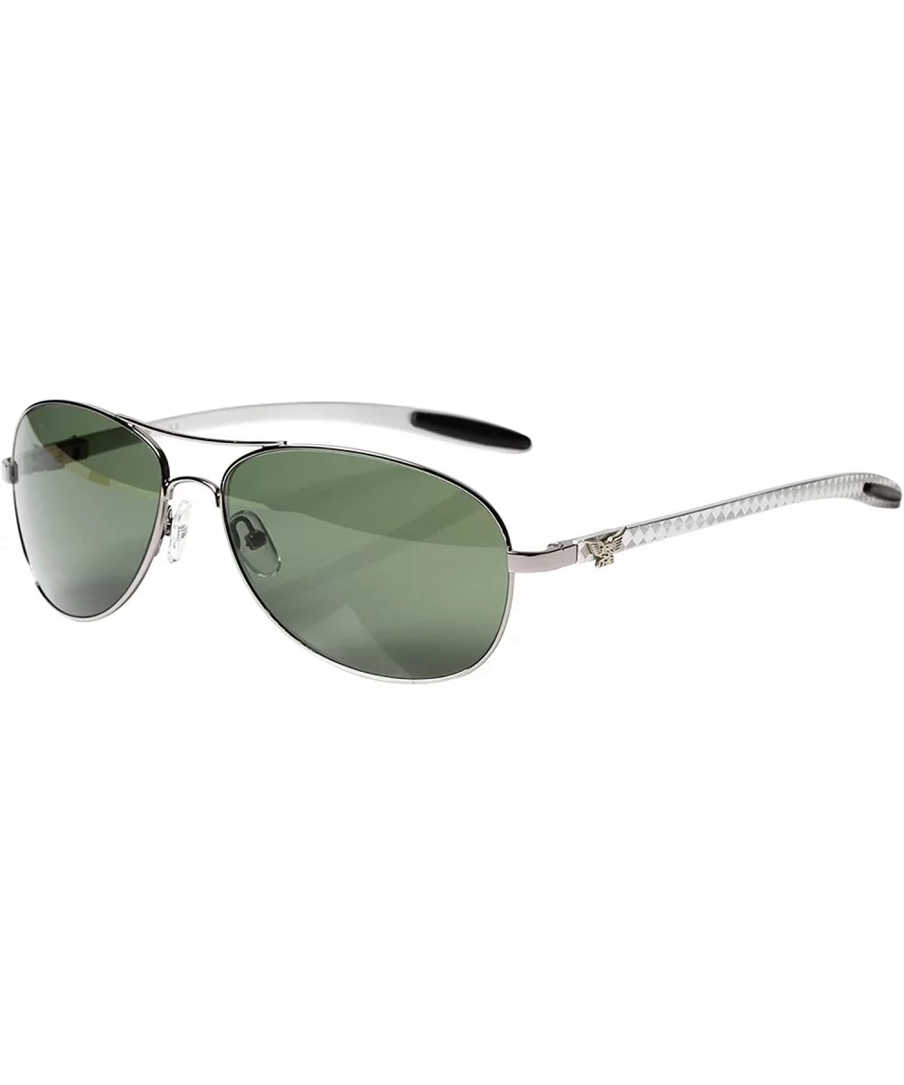 metal frame Sunglasses Men Aviator Sunglasses Womens Fashion driving sunglasses 8usa - 8usa1001 C-2 Green Lenses - CK11ITHPAV...