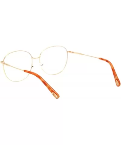 Womens Oversized Metal Frame Glasses Lightly Tinted & Mirrored Lens UV 400 - Gold Orange Tortoise - C5195OEH242 $19.37 Oversized