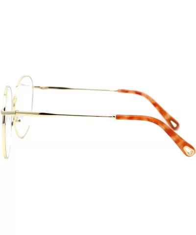 Womens Oversized Metal Frame Glasses Lightly Tinted & Mirrored Lens UV 400 - Gold Orange Tortoise - C5195OEH242 $19.37 Oversized