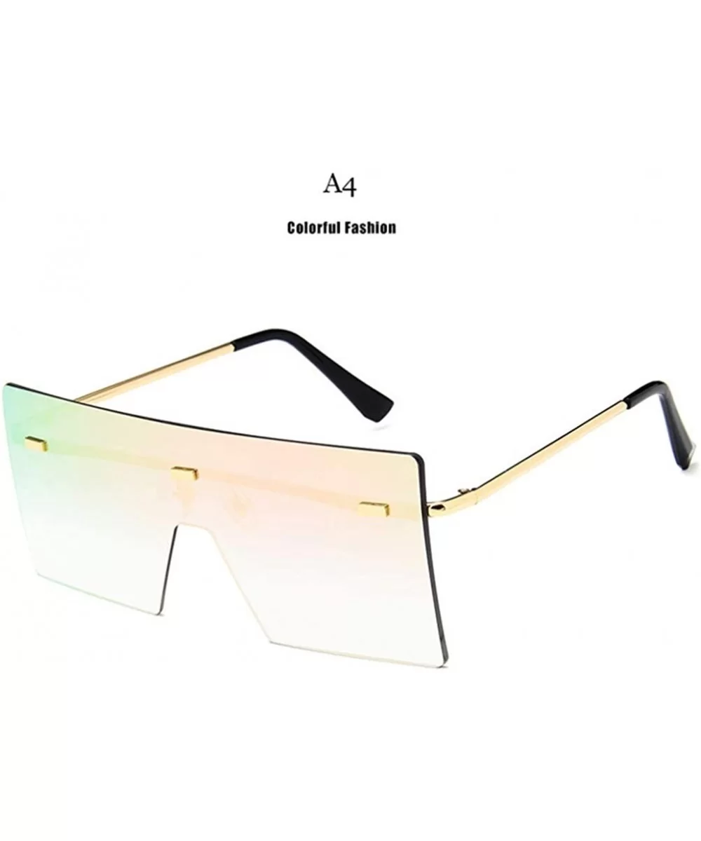 Unisex Fashion Oversized Square Rimless Sunglasses Women Designer Flat Top Sun Glasses Travel Gradient - A4 - C418Y40647C $33...