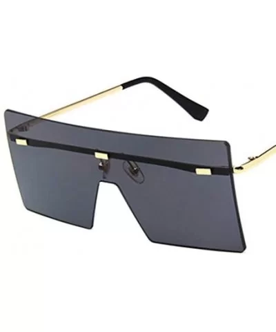 Unisex Fashion Oversized Square Rimless Sunglasses Women Designer Flat Top Sun Glasses Travel Gradient - A4 - C418Y40647C $33...