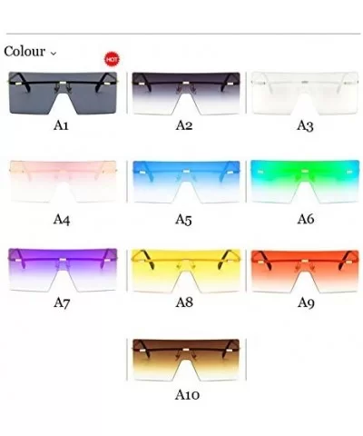 Unisex Fashion Oversized Square Rimless Sunglasses Women Designer Flat Top Sun Glasses Travel Gradient - A4 - C418Y40647C $33...