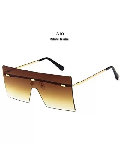 Unisex Fashion Oversized Square Rimless Sunglasses Women Designer Flat Top Sun Glasses Travel Gradient - A4 - C418Y40647C $33...