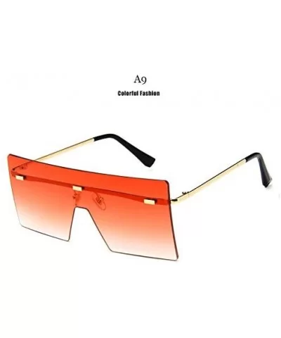 Unisex Fashion Oversized Square Rimless Sunglasses Women Designer Flat Top Sun Glasses Travel Gradient - A4 - C418Y40647C $33...