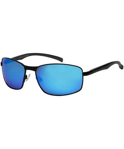 Rectangular Polarized Sunglasses Cycling Aluminum - Black Frame - Polarized Blue-white Mirrored Lens - CE192RQ5X02 $17.97 Rec...