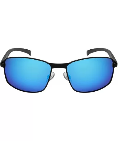 Rectangular Polarized Sunglasses Cycling Aluminum - Black Frame - Polarized Blue-white Mirrored Lens - CE192RQ5X02 $17.97 Rec...