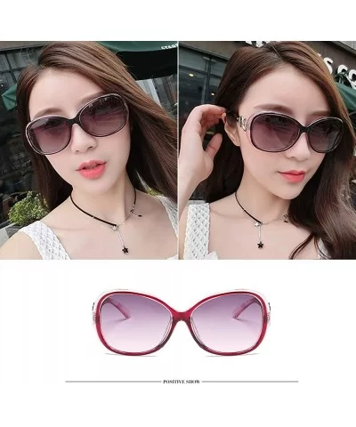 7 Packs Vintage Oversized Sunglasses for Women 100% UV Protection Large Eyewear - 7 Pack Red - CR196IN33RA $28.19 Round