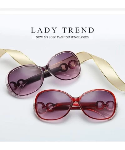 7 Packs Vintage Oversized Sunglasses for Women 100% UV Protection Large Eyewear - 7 Pack Red - CR196IN33RA $28.19 Round