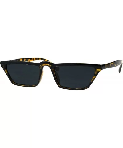 Womens Narrow Rectangular Retro Vintage Classic Cat Eye Sunglasses - Black Tortoise Black - C318EN7TC6E $13.49 Cat Eye