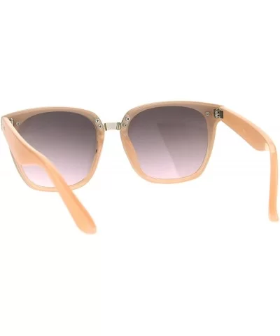 Womens Fashion Sunglasses Retro Stylish Square Frame Shades UV 400 - Peach - CB187Q50HUT $14.30 Square