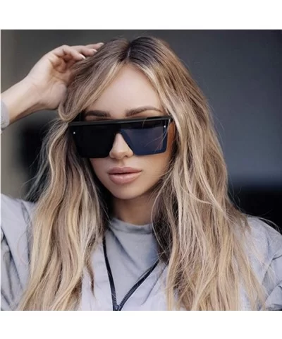 Vintage Ovesized Sunglasses Women Shades Luxury RimlSquare Sun Glasses Men Black Dames - K32329-c8blue Brown - C7199C8XT5I $4...