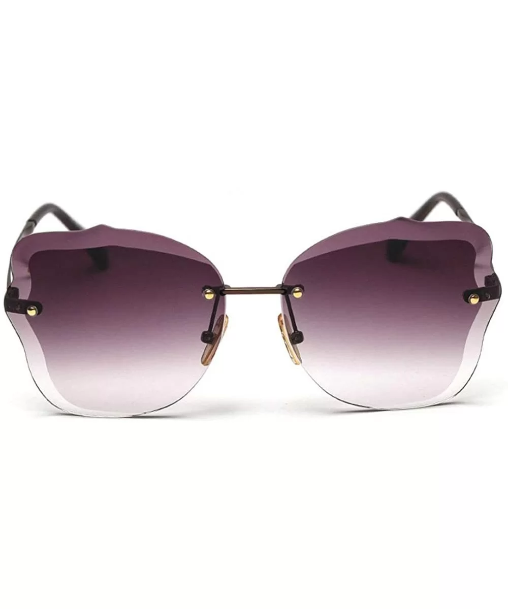 Trimmed Sunglasses Glasses Vintage Gradient - Purple&brown - C6194HEO25S $20.64 Square