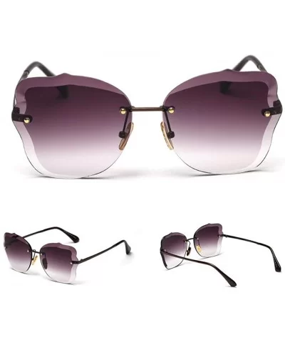 Trimmed Sunglasses Glasses Vintage Gradient - Purple&brown - C6194HEO25S $20.64 Square