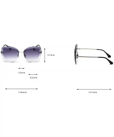 Trimmed Sunglasses Glasses Vintage Gradient - Purple&brown - C6194HEO25S $20.64 Square