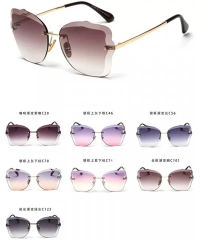 Trimmed Sunglasses Glasses Vintage Gradient - Purple&brown - C6194HEO25S $20.64 Square