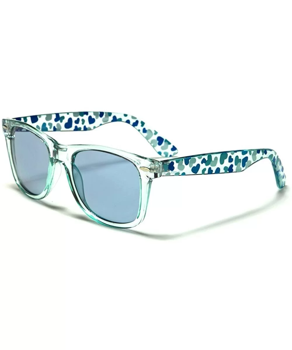 Women Heart Classic Retro California Style Cute Sunglasses UV400 - Blue - C4180XQYW4T $11.92 Square