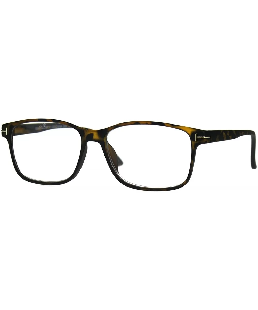 Mens Narrow Rectangular Thin Plastic Reading Glasses - Tortoise - CM18776YNQA $16.81 Rectangular