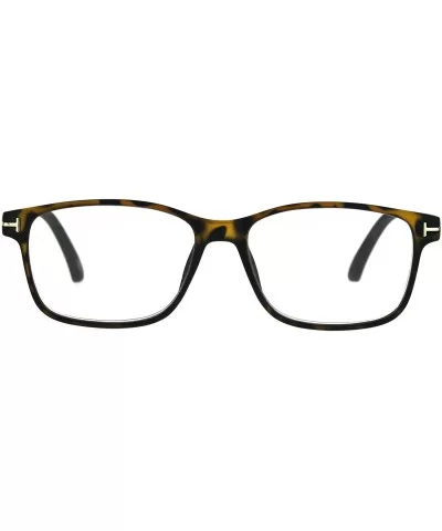 Mens Narrow Rectangular Thin Plastic Reading Glasses - Tortoise - CM18776YNQA $16.81 Rectangular