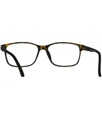 Mens Narrow Rectangular Thin Plastic Reading Glasses - Tortoise - CM18776YNQA $16.81 Rectangular