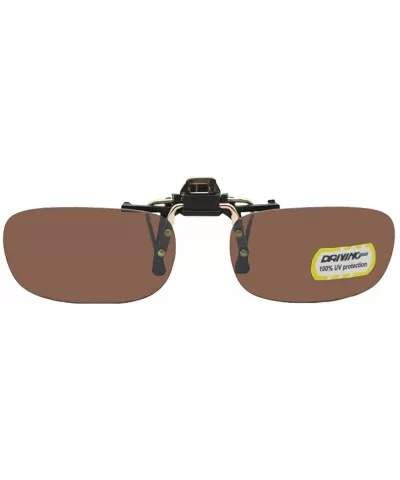 Rectangular Non Polarized Driving Lens Flip up Sunglasses - Gold/Black Frame Non Polarized Amber Lenses - CW180Q44LY6 $18.77 ...