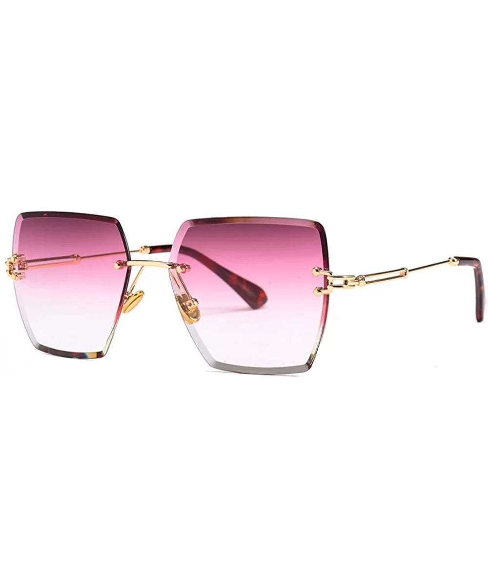 Fashion Men women Oversized Frameless Candy color Sunglasses UV400 - Purple - CL18NHOLM7R $16.28 Rimless