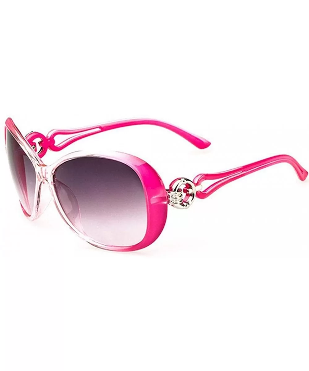 Women Fashion Oval Shape UV400 Framed Sunglasses Sunglasses - Rose Red - C4196SQSN09 $25.09 Oval