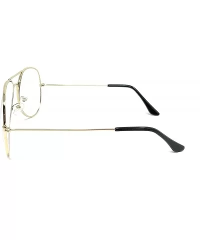 Clear Lens Aviator Eyeglasses - Gold Medium - CB12IH20KLX $12.27 Square