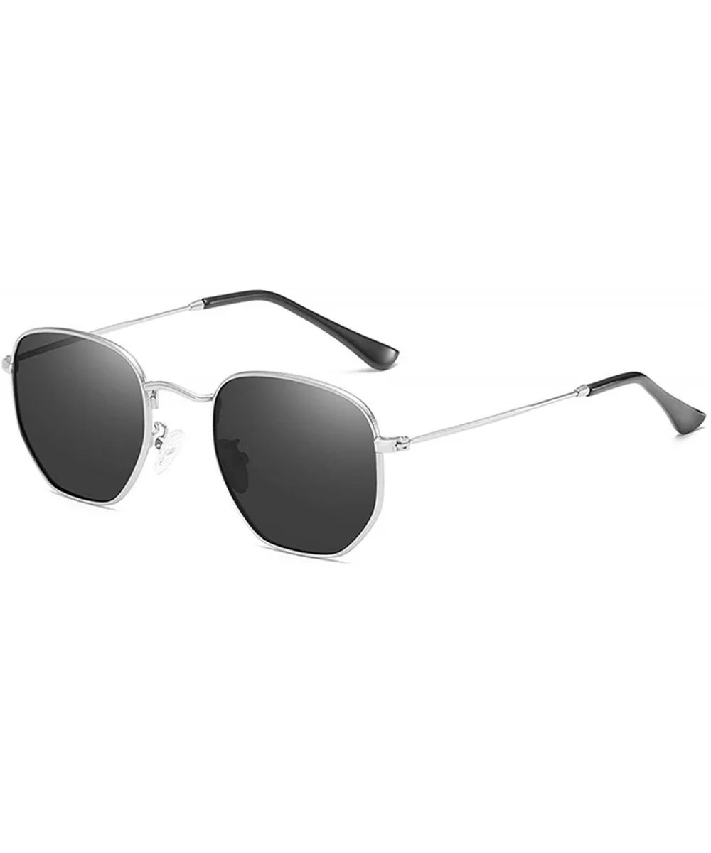 Classic Polarized Sunglasses Men Shades Women N Retro Sun Glasses StainlSteel Frames PA1279 - C4 Silver Black - CB197Y73UOZ $...