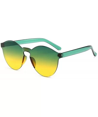 Unisex Fashion Candy Colors Round Outdoor Sunglasses Sunglasses - Green Yellow - CZ199S8U5S0 $25.56 Round