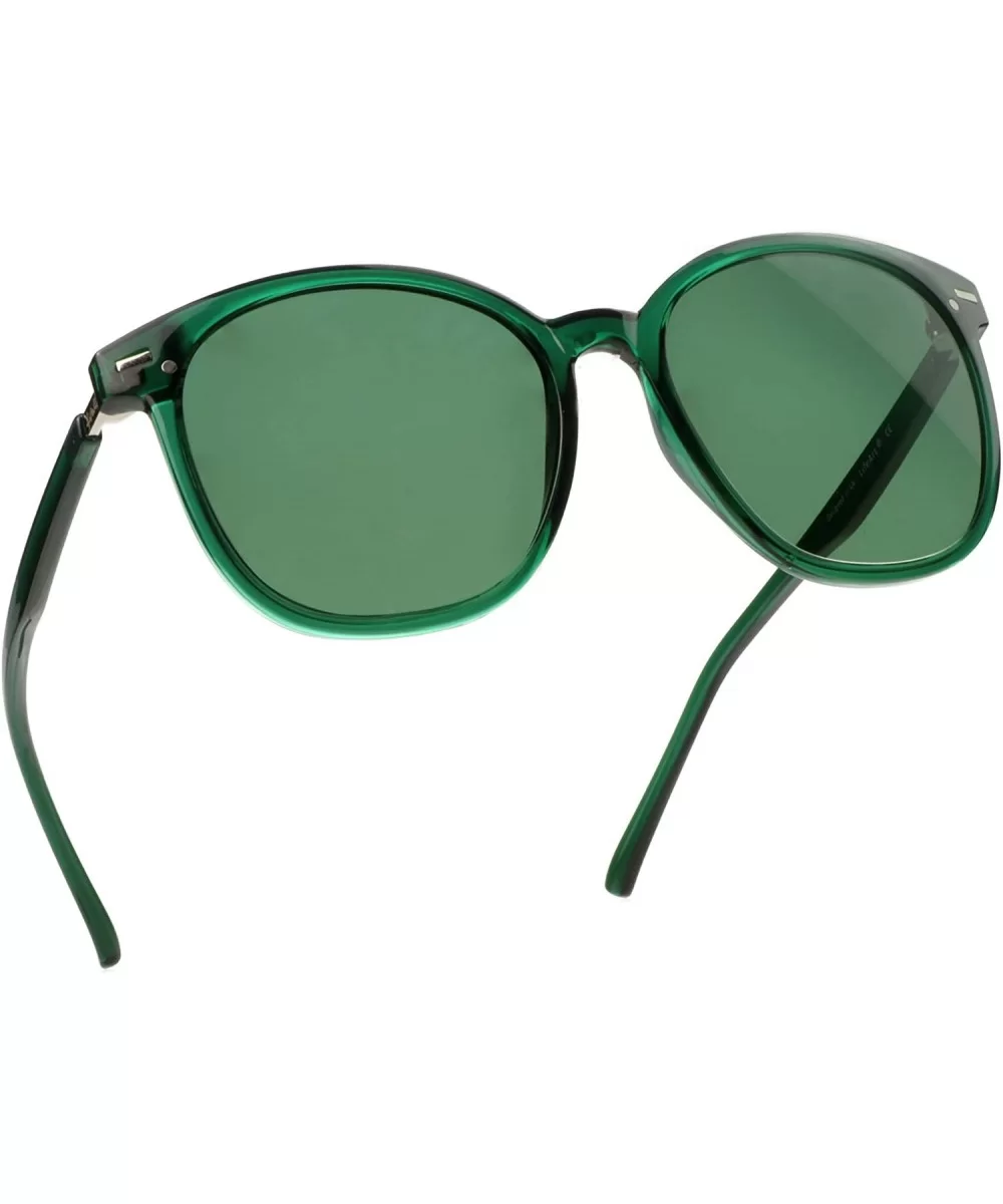 Oversize Polarized Sunglasses-UV400 Protection-Retro for Men/Women - Laus Unique_c2_green - C818S32M8XR $27.85 Square