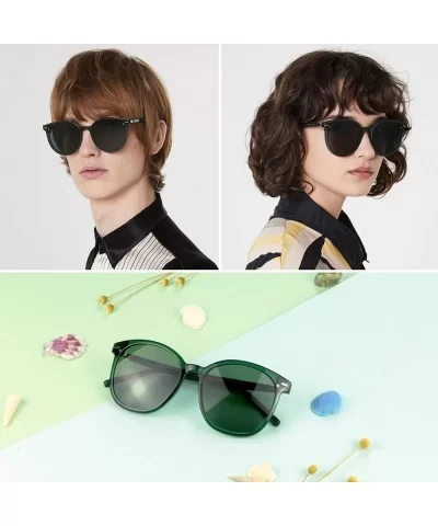 Oversize Polarized Sunglasses-UV400 Protection-Retro for Men/Women - Laus Unique_c2_green - C818S32M8XR $27.85 Square