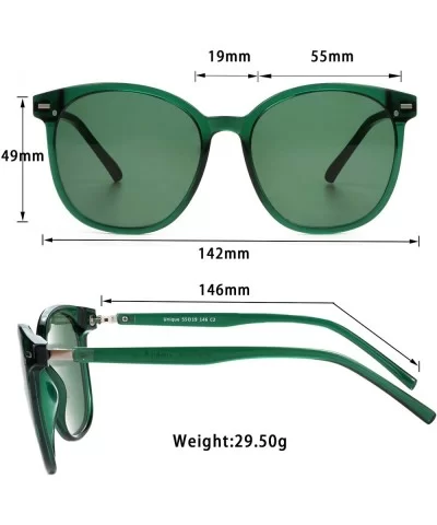 Oversize Polarized Sunglasses-UV400 Protection-Retro for Men/Women - Laus Unique_c2_green - C818S32M8XR $27.85 Square