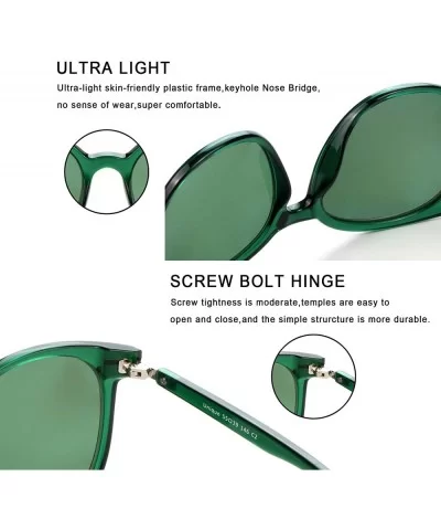 Oversize Polarized Sunglasses-UV400 Protection-Retro for Men/Women - Laus Unique_c2_green - C818S32M8XR $27.85 Square