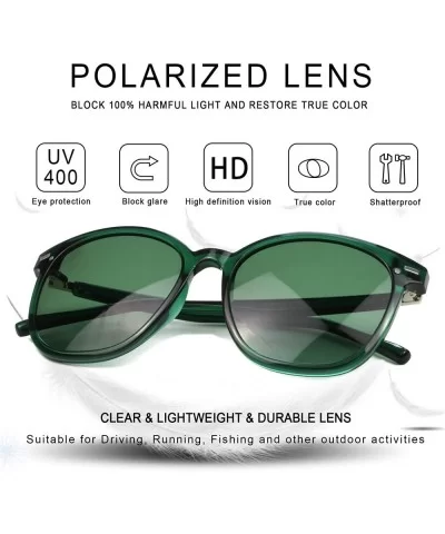 Oversize Polarized Sunglasses-UV400 Protection-Retro for Men/Women - Laus Unique_c2_green - C818S32M8XR $27.85 Square