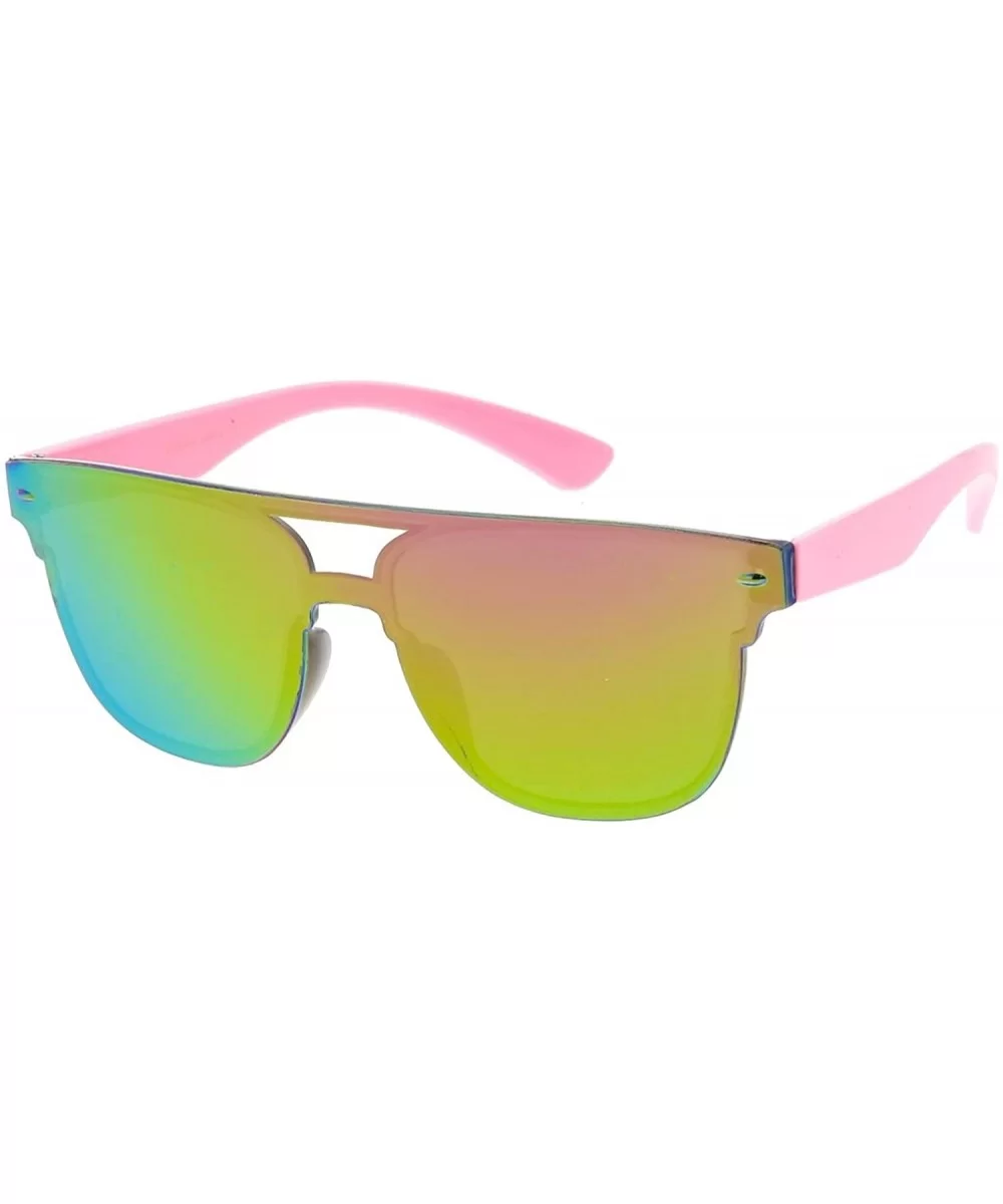 Kids Size Minimal Urban Modern"Flat-Lined" Flat Lens Sunglasses - CZ18GYH893Z $13.57 Shield